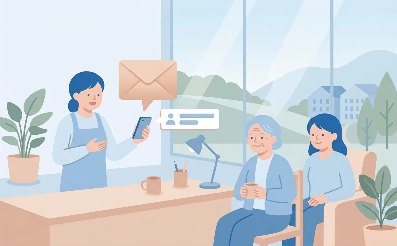 事業者ログイン画面のイメージイラスト